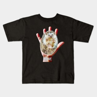 Hedgehog hand sweet trend Kids T-Shirt